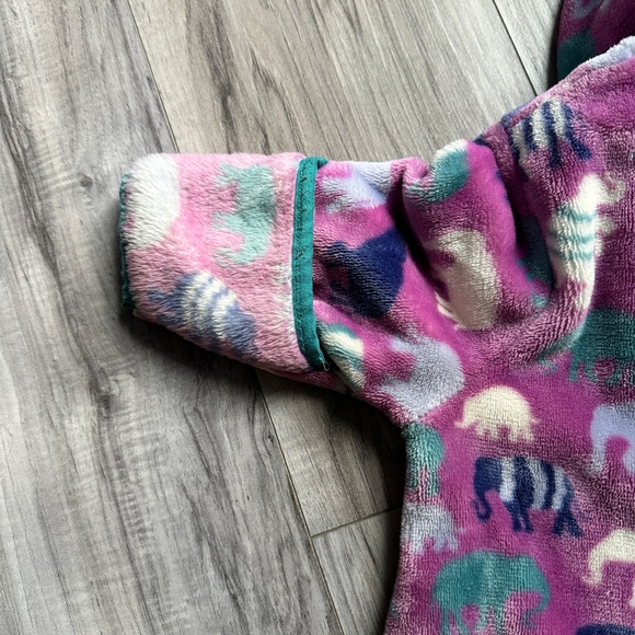 Hatley Soft Pink Elephant Fuzzy Fleece Hooded Bundler One Piece 12-18 months - Picture 7 of 11